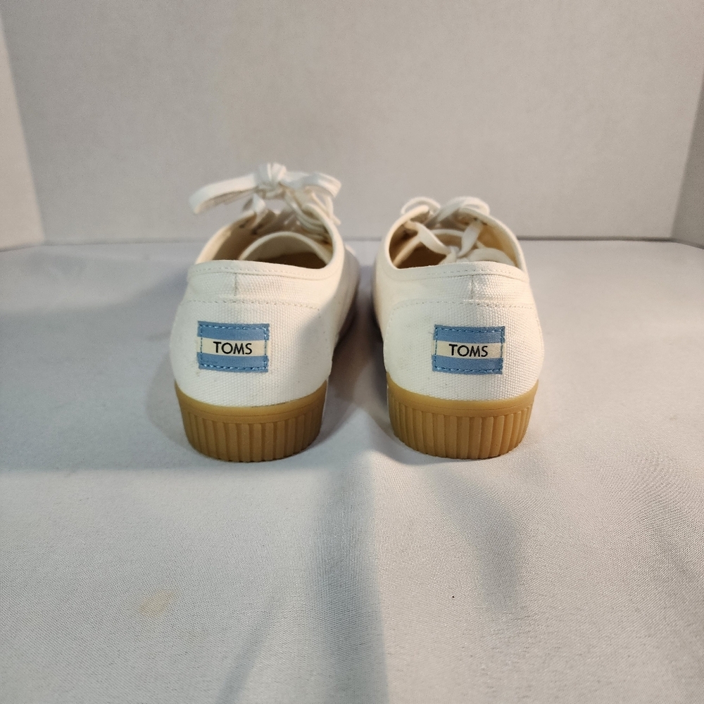 TOMS Women's White Cordones Indio Canvas Sneakers Size 7.5 - Picture 4 of 9